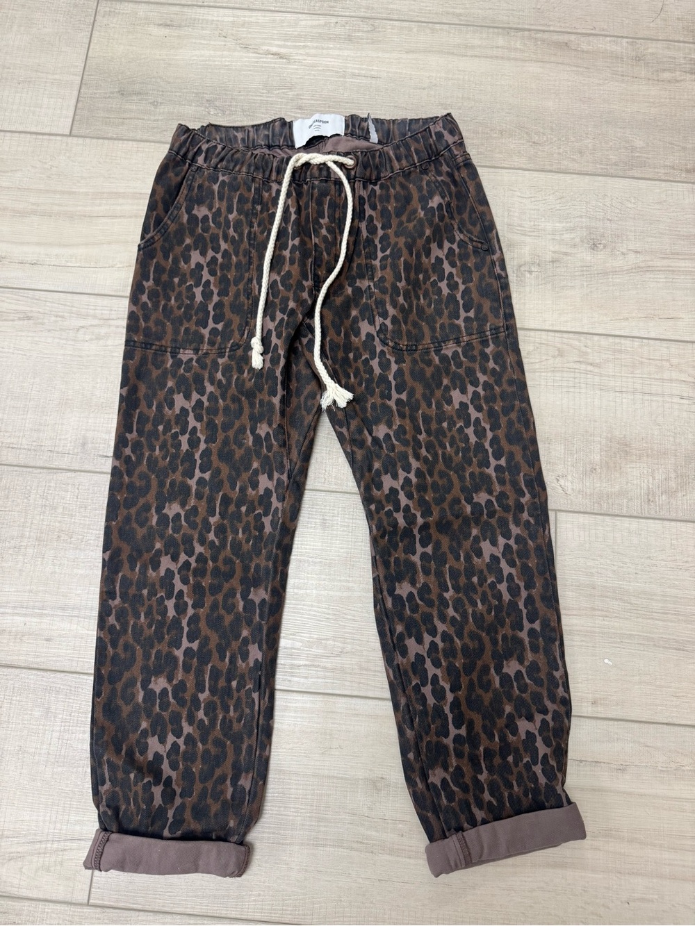 One Teaspoon women’s Leopard Print Jogger Pants - Brown & Black